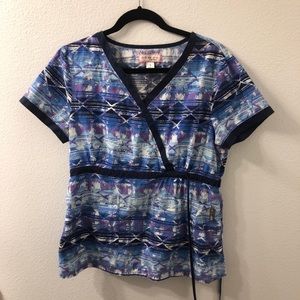 Koi by Katie Peterson nurse scrub blue large